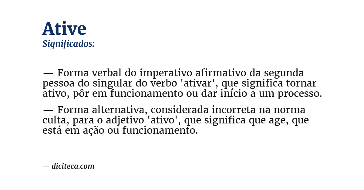 Significado de ative