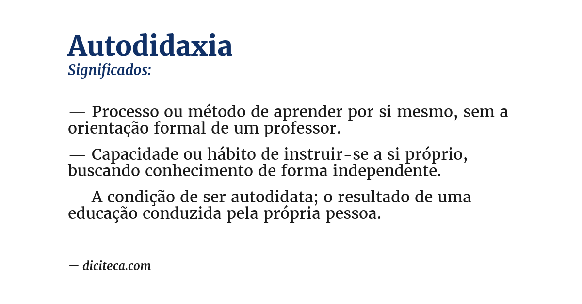 Significado de autodidaxia