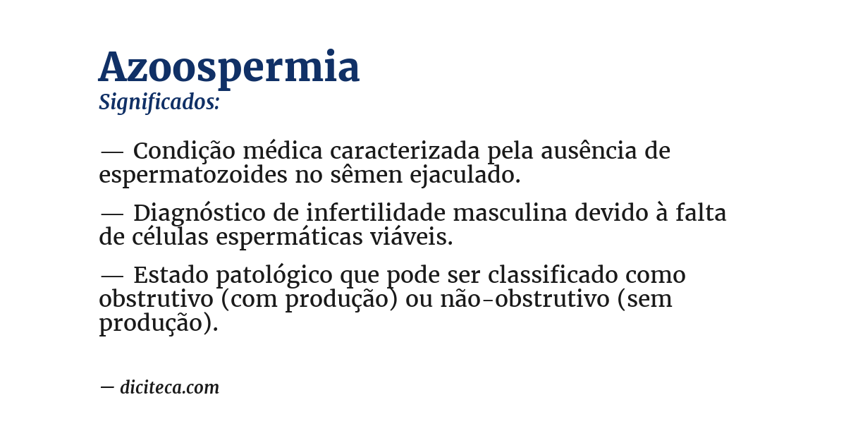 Significado de azoospermia