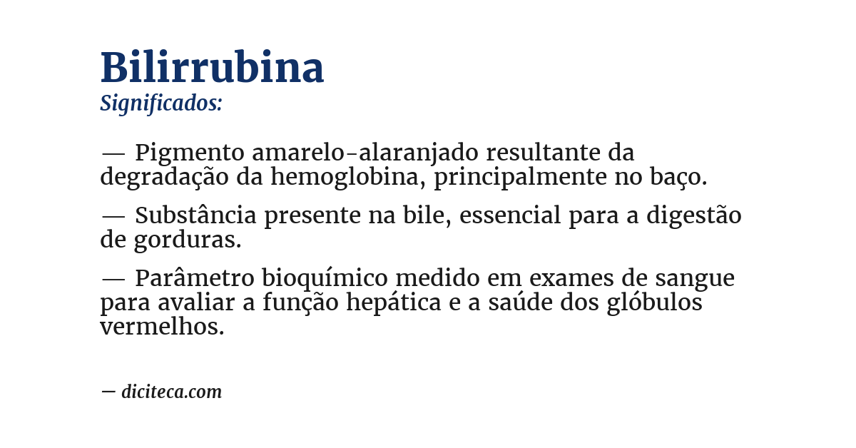 Significado de bilirrubina