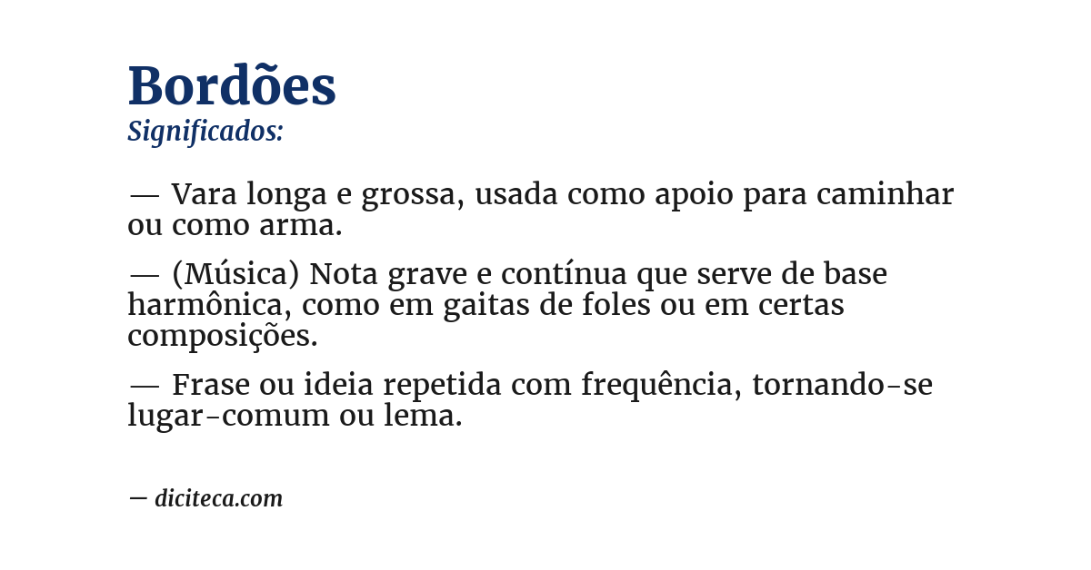 Significado de bordões