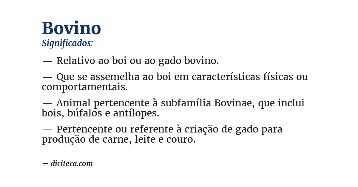 Significado de bovino