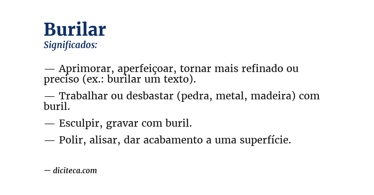 Significado de burilar