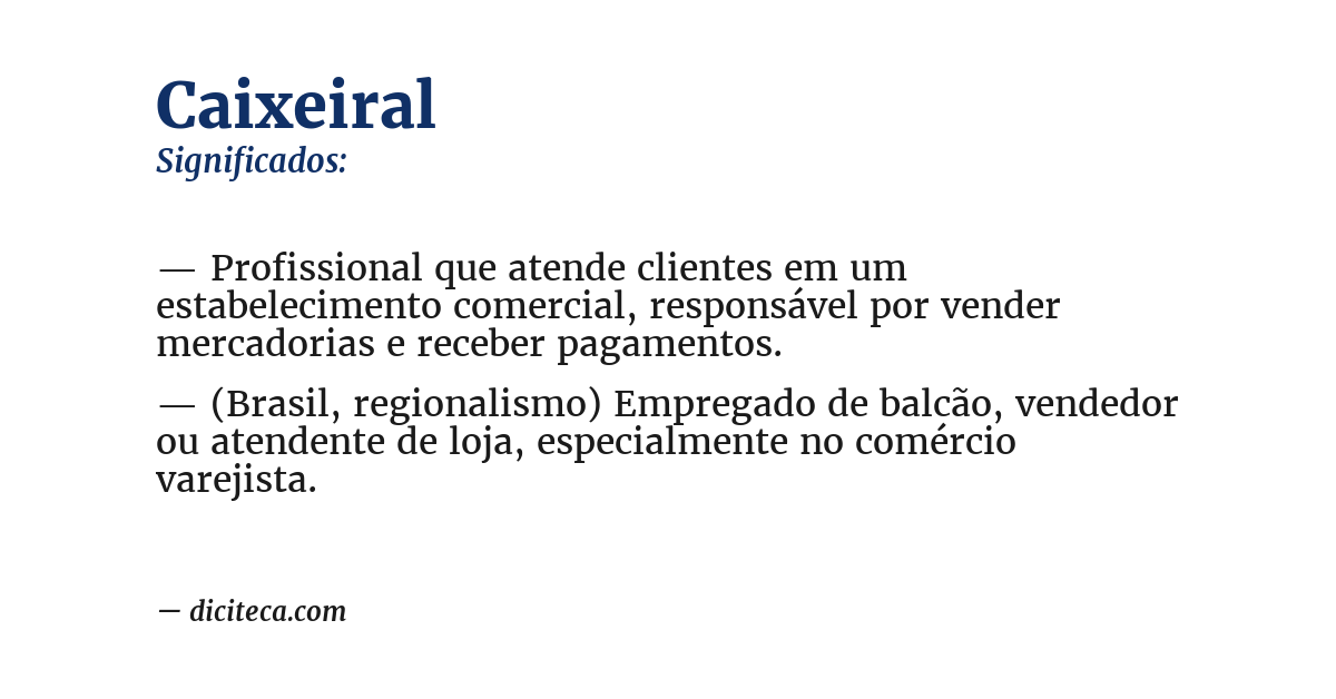 Significado de caixeiral