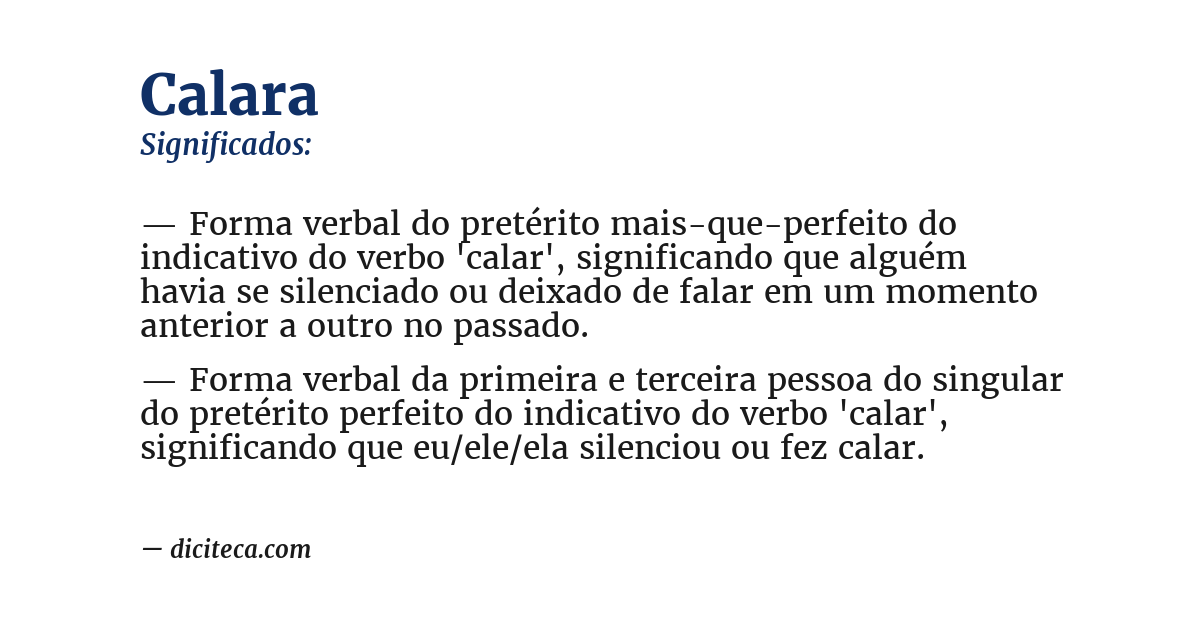 Significado de calara