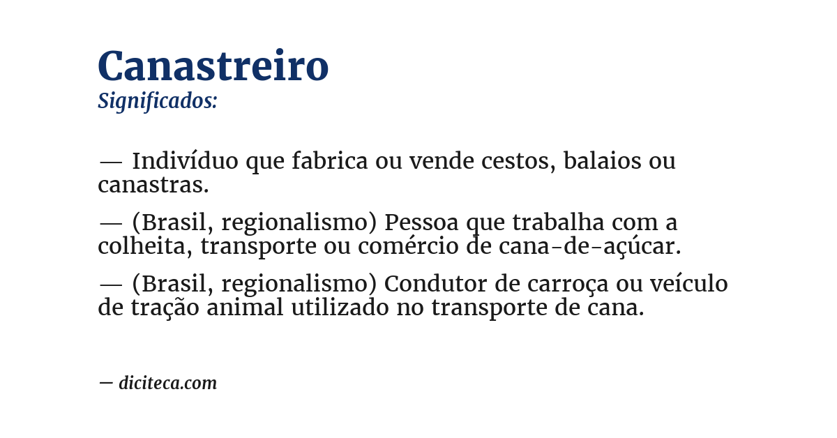Significado de canastreiro