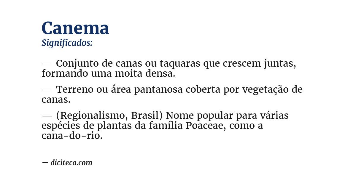 Significado de canema