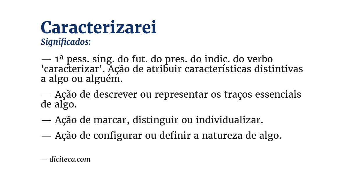 Significado de caracterizarei