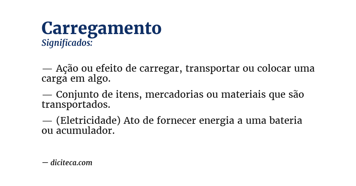 Significado de carregamento