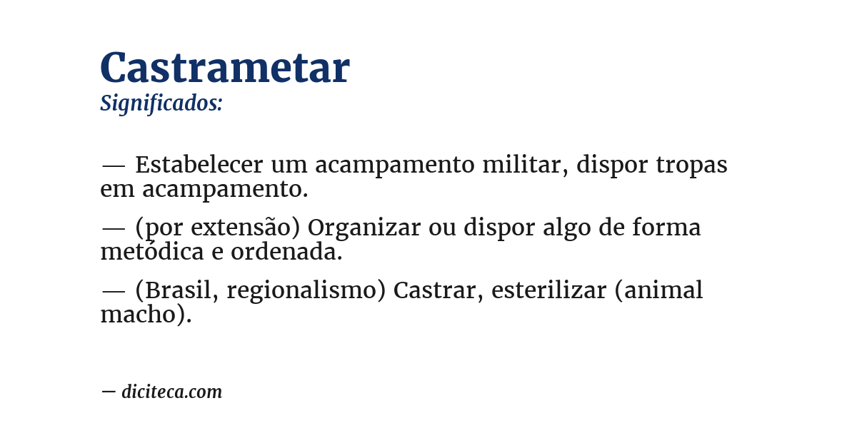 Significado de castrametar