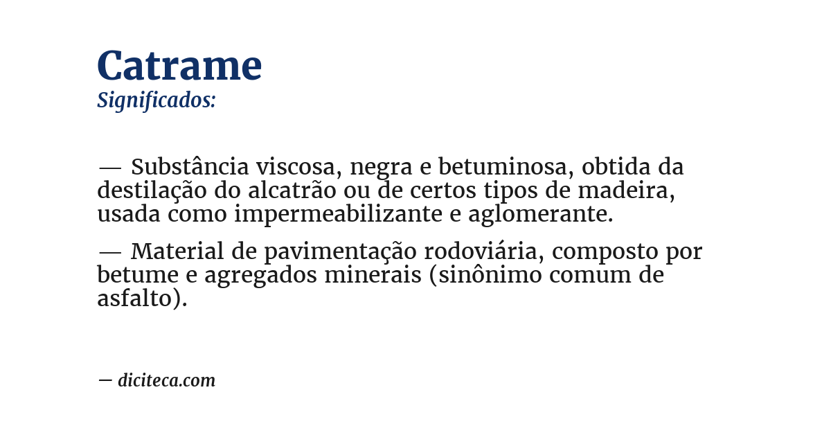 Significado de catrame
