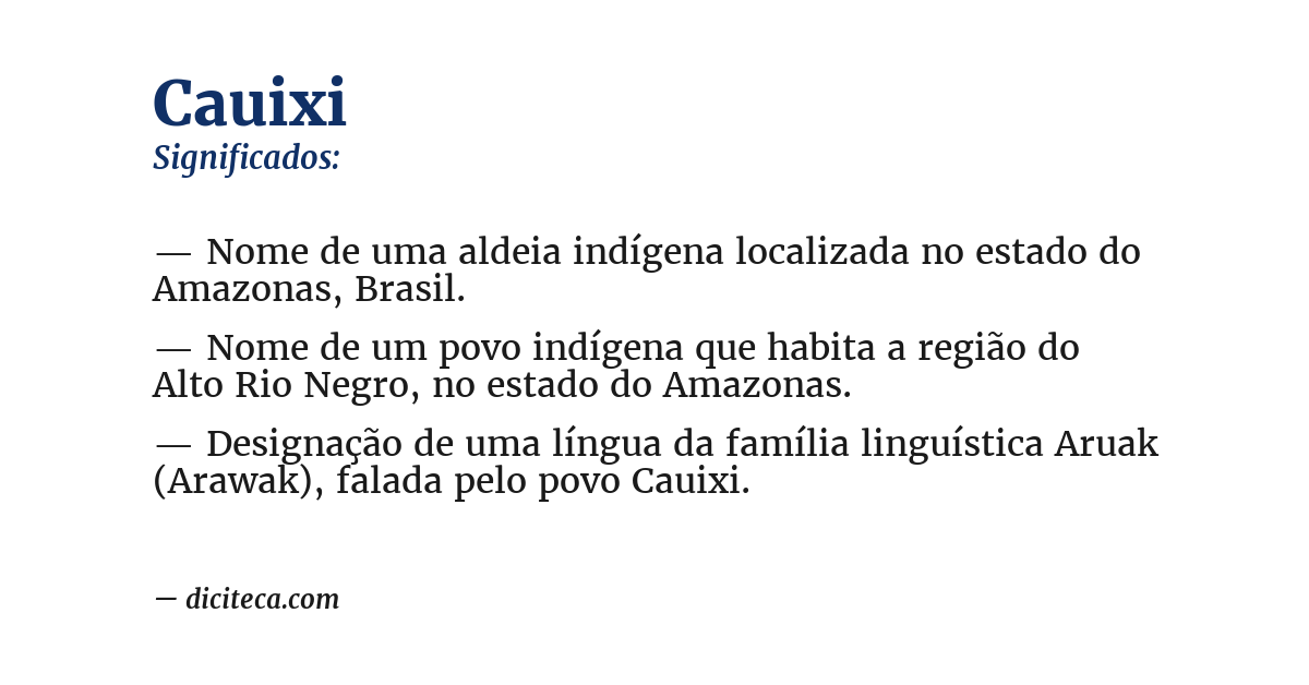 Significado de cauixi