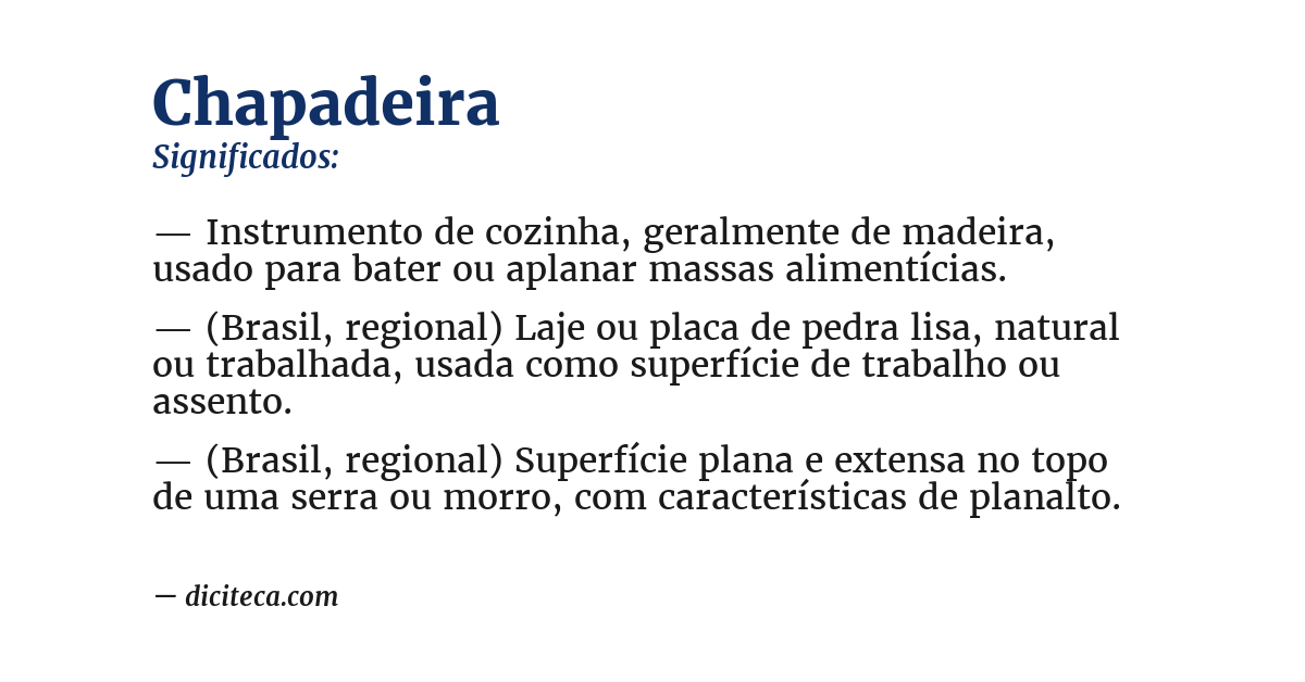 Significado de chapadeira