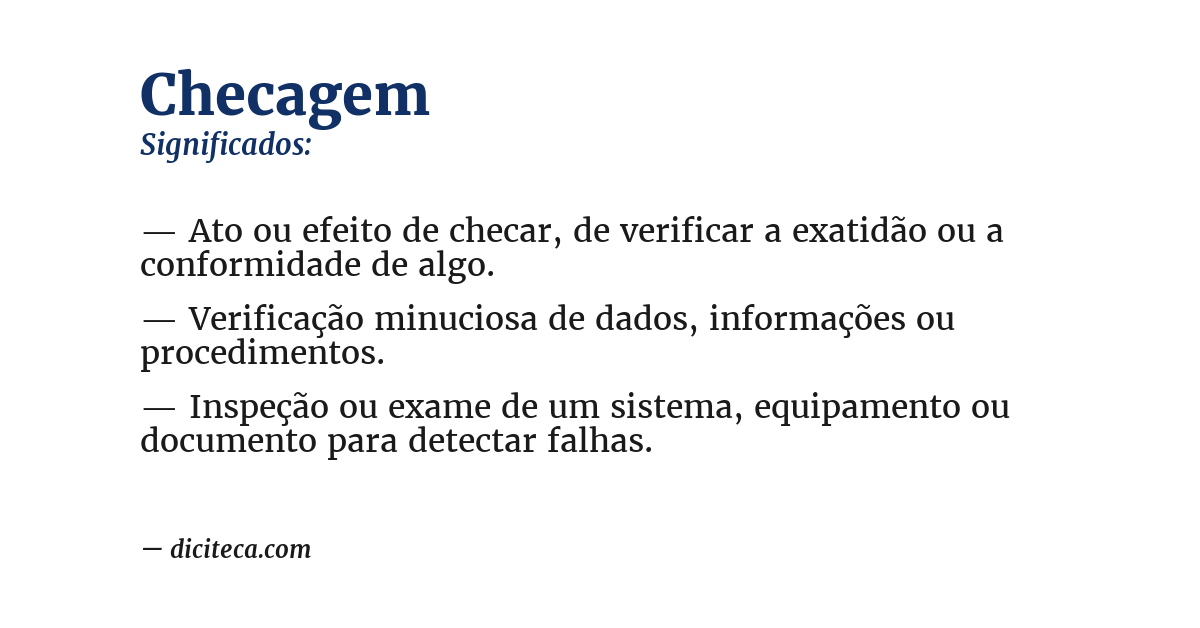 Significado de checagem