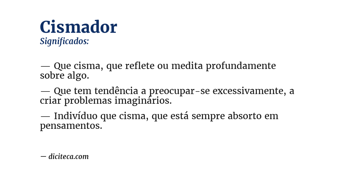 Significado de cismador