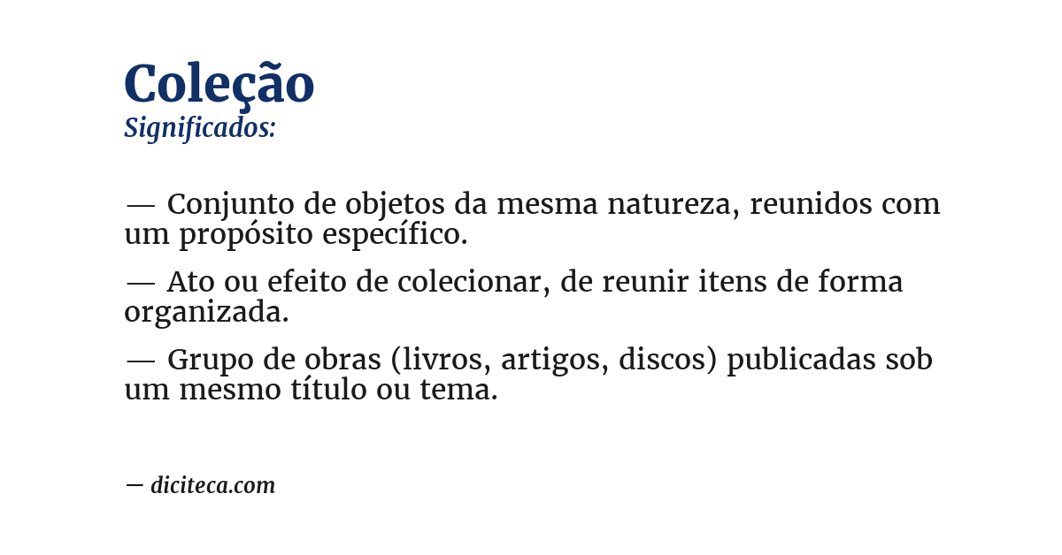 Significado de coleção