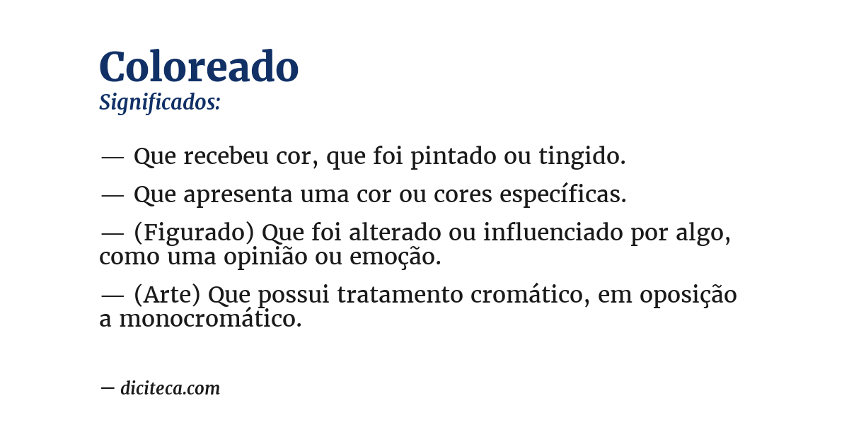 Significado de coloreado