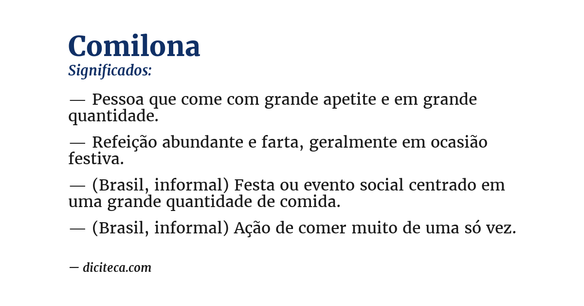Significado de comilona