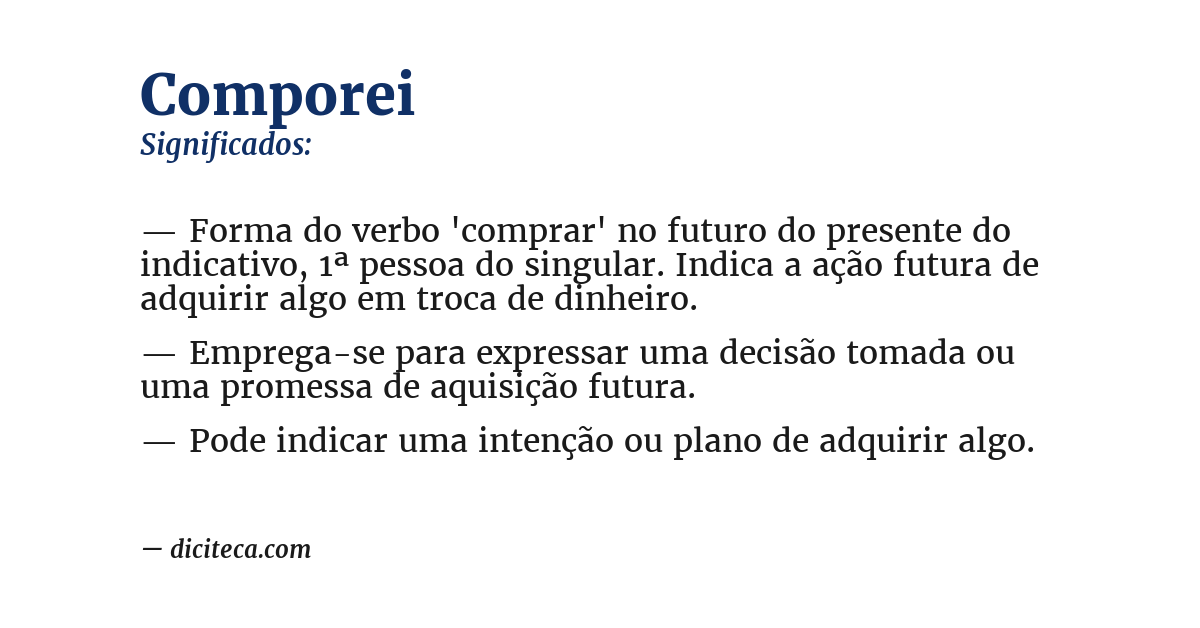 Significado de comporei