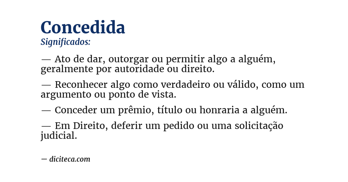 Significado de concedida