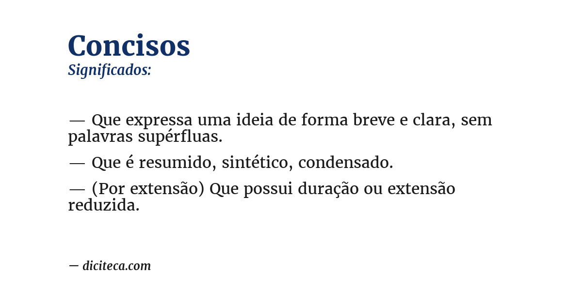 Significado de concisos