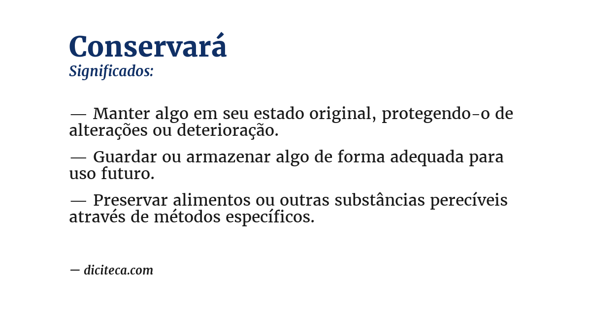 Significado de conservará