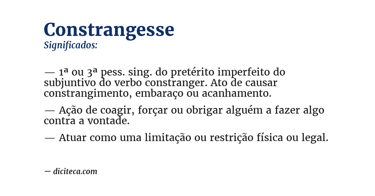 Significado de constrangesse