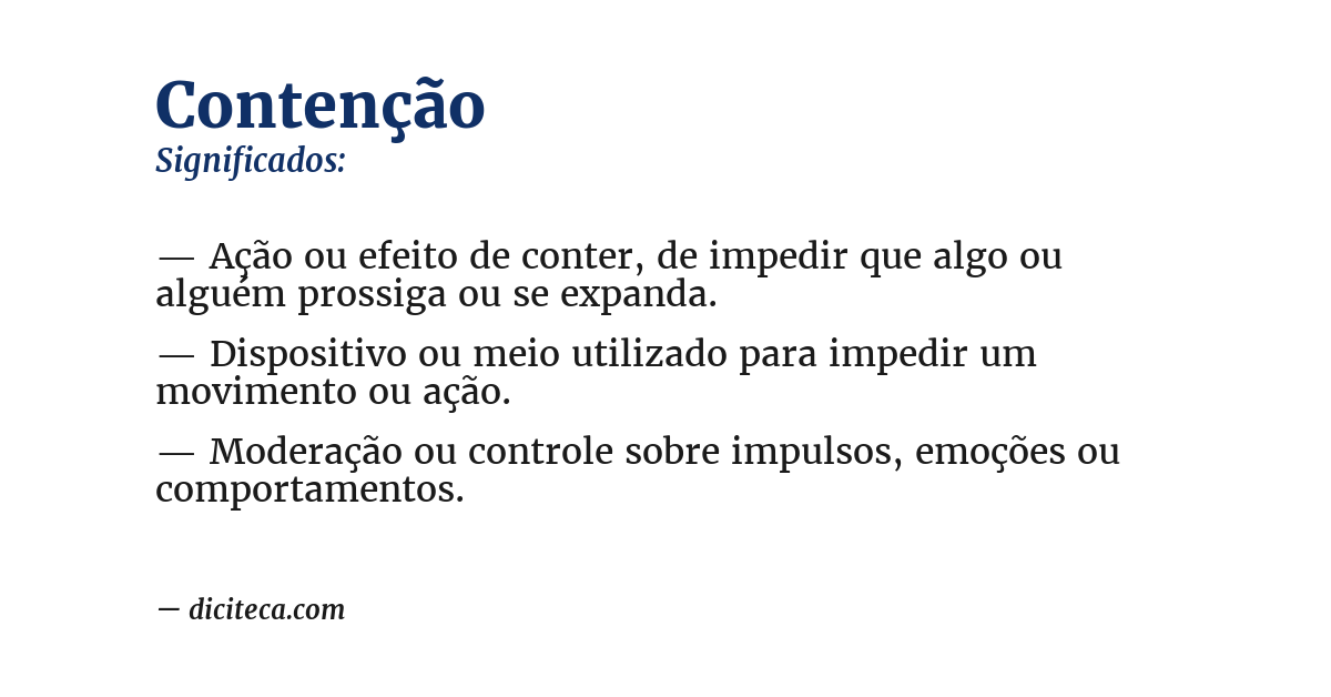 Significado de contenção