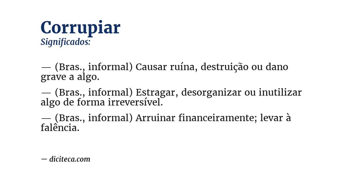 Significado de corrupiar