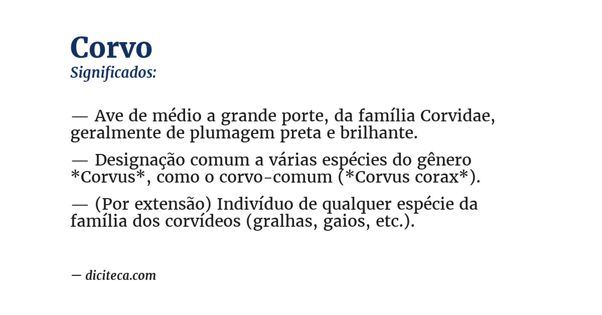 Significado de corvo