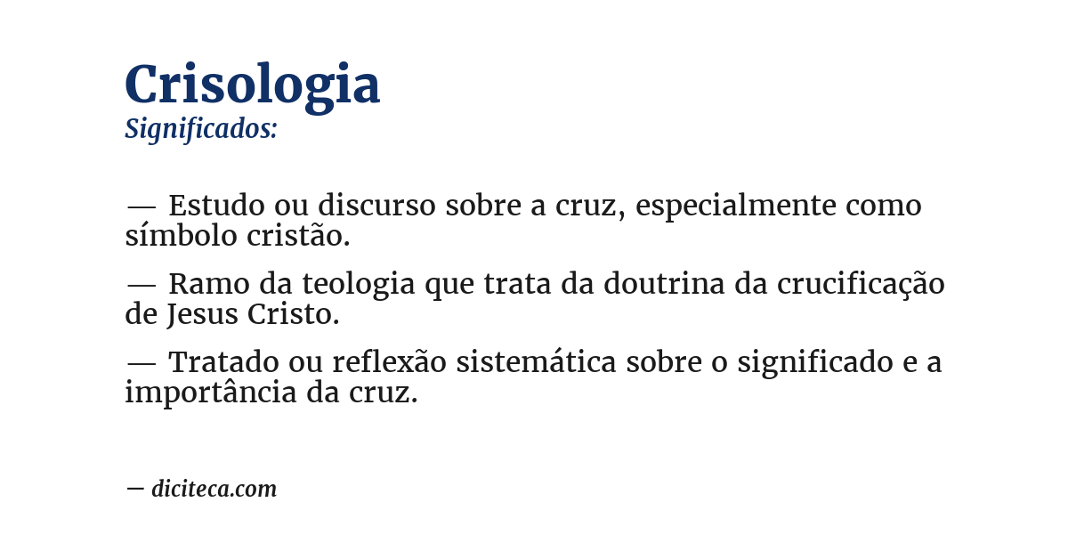 Significado de crisologia
