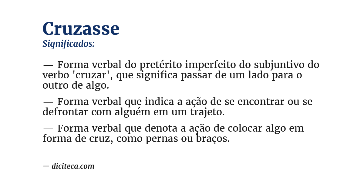 Significado de cruzasse