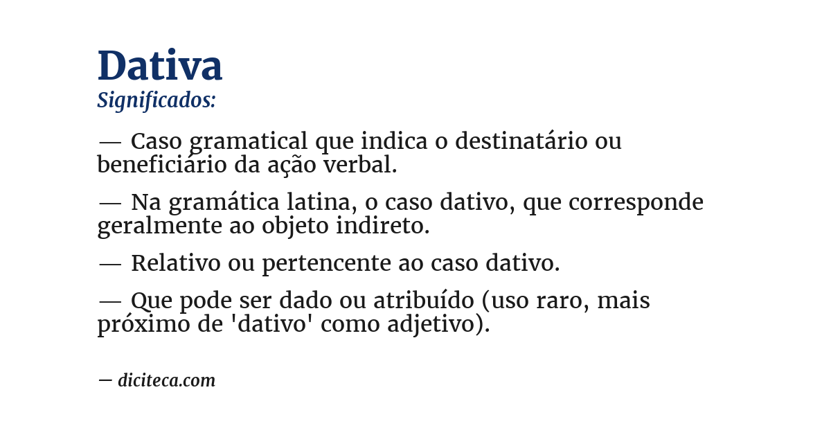 Significado de dativa