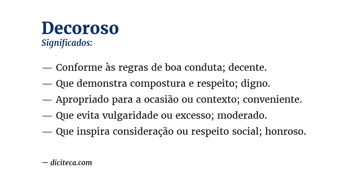 Significado de decoroso