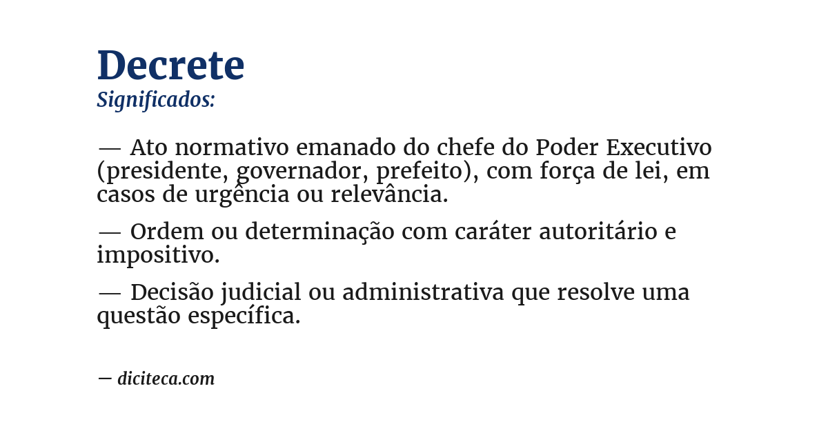 Significado de decrete