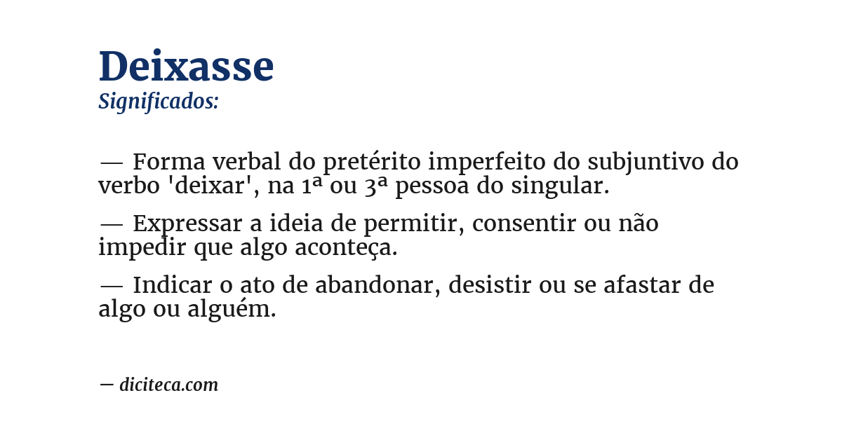Significado de deixasse