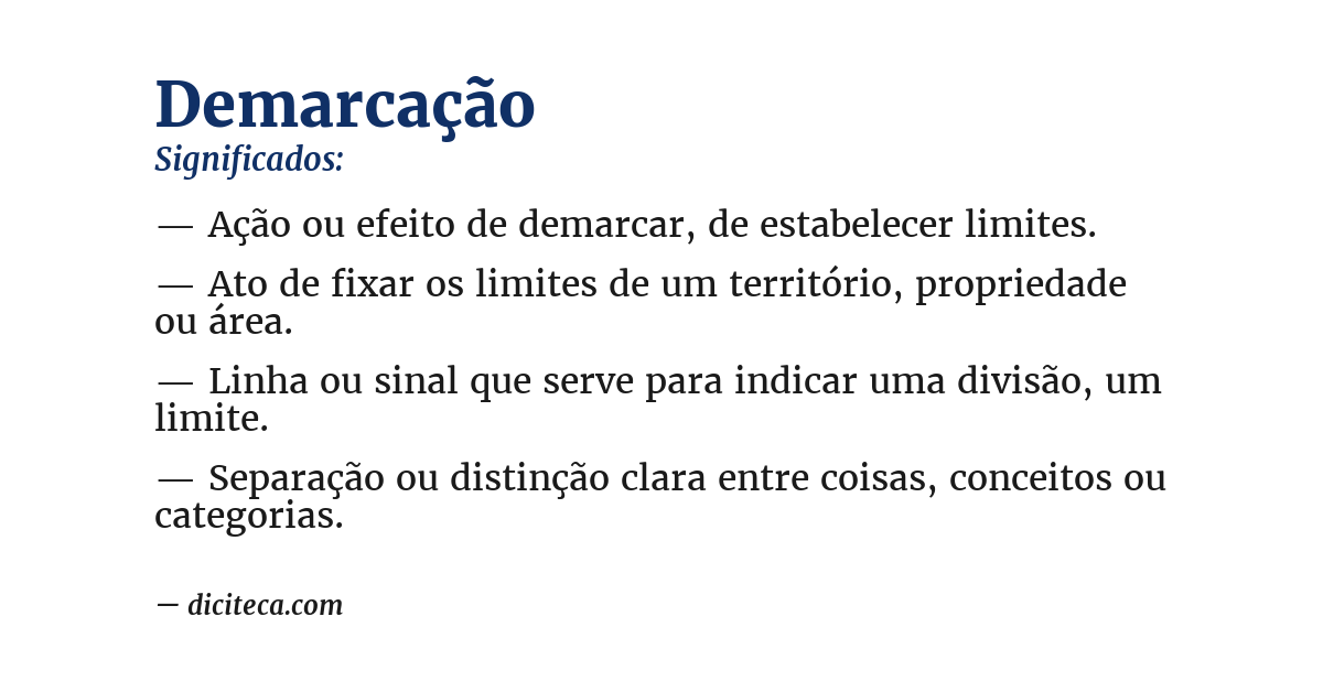 Significado de demarcação