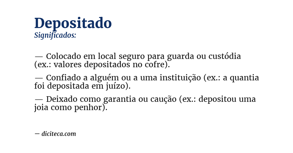 Significado de depositado