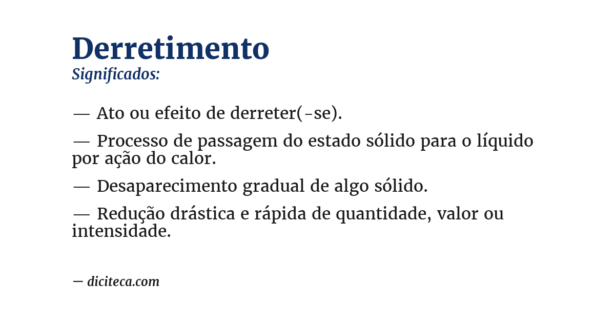 Significado de derretimento