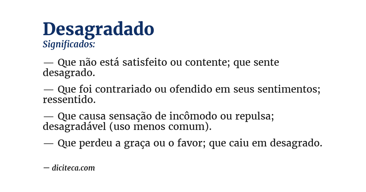 Significado de desagradado