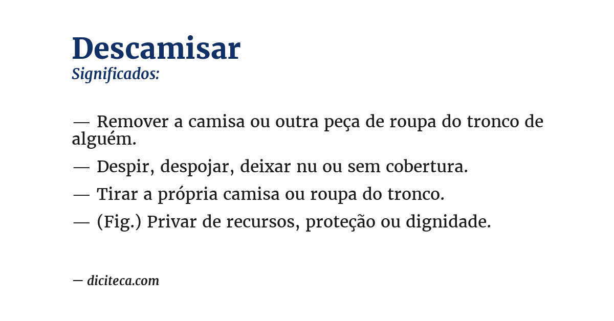 Significado de descamisar