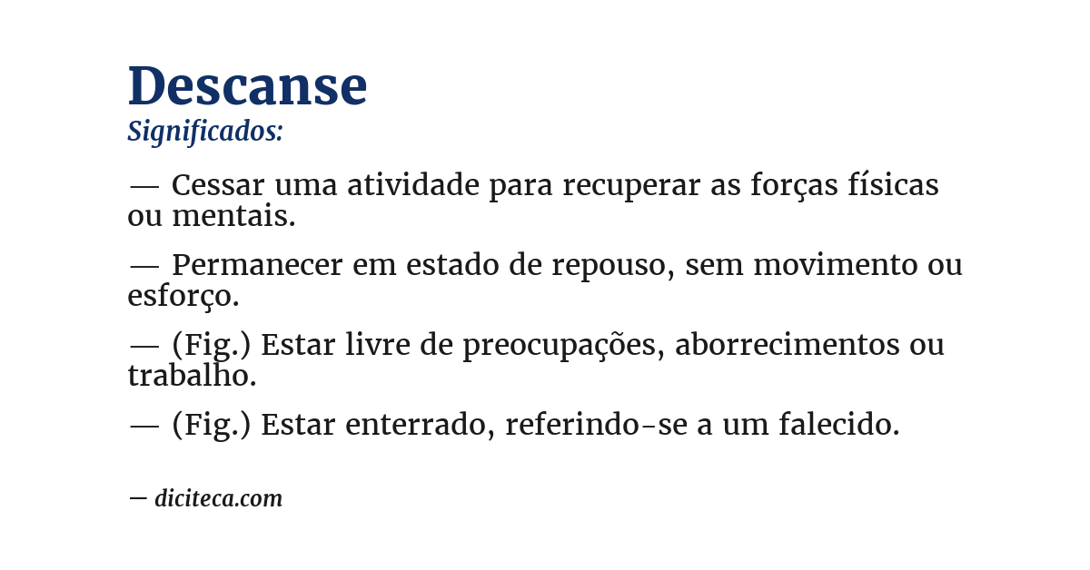 Significado de descanse