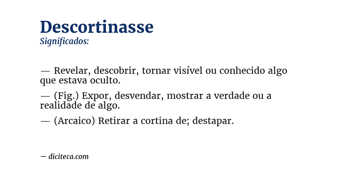 Significado de descortinasse