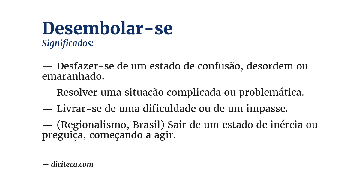 Significado de desembolar-se
