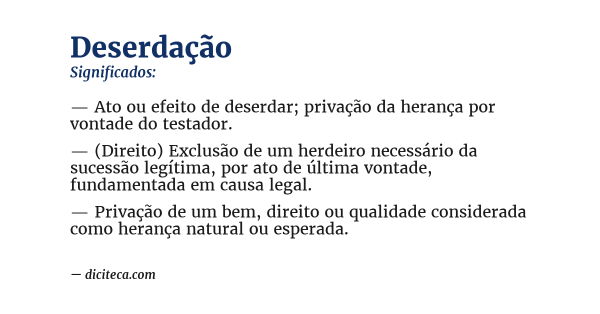 Significado de deserdação