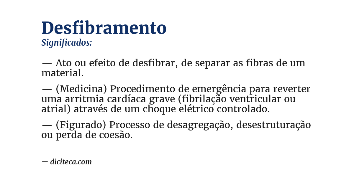 Significado de desfibramento