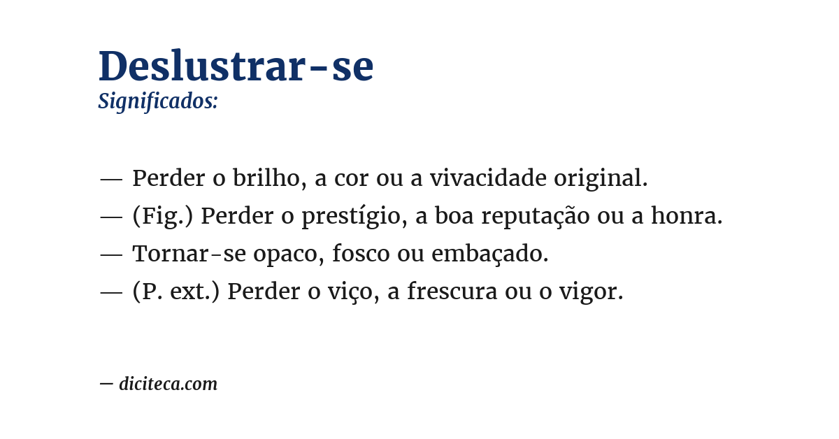 Significado de deslustrar-se