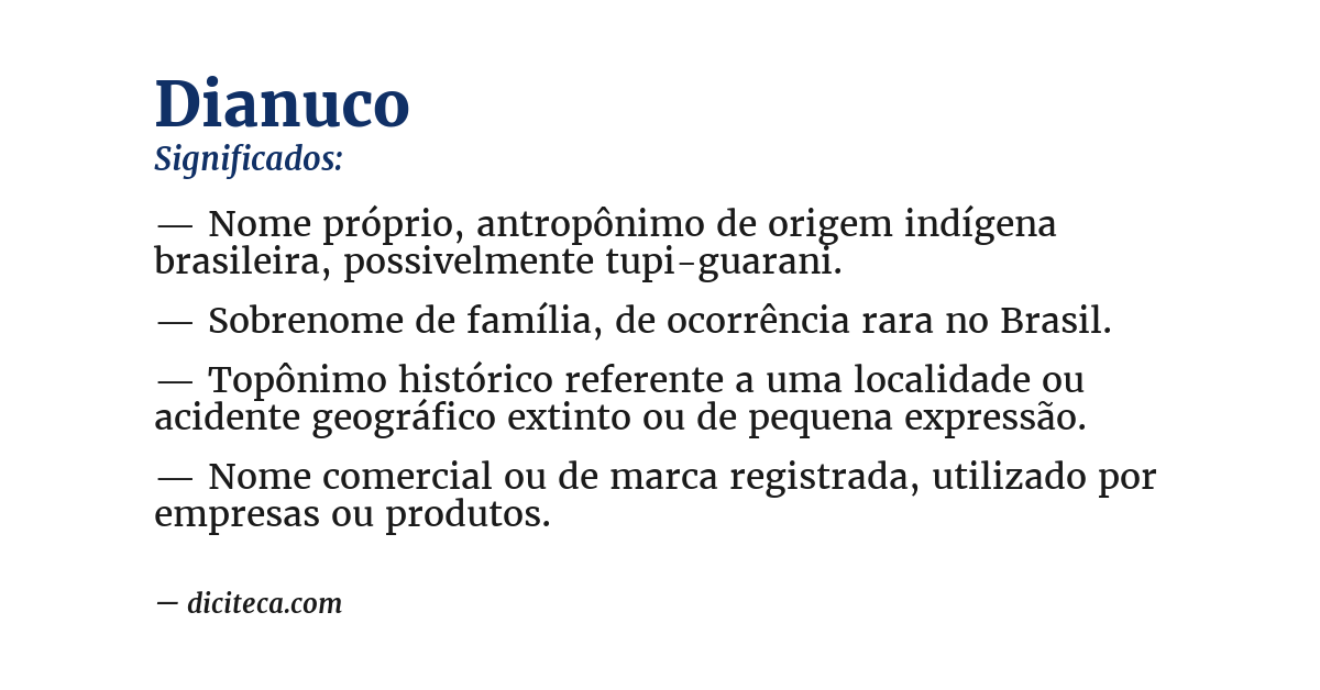 Significado de dianuco