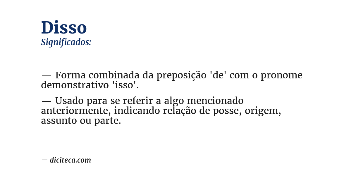Significado de disso