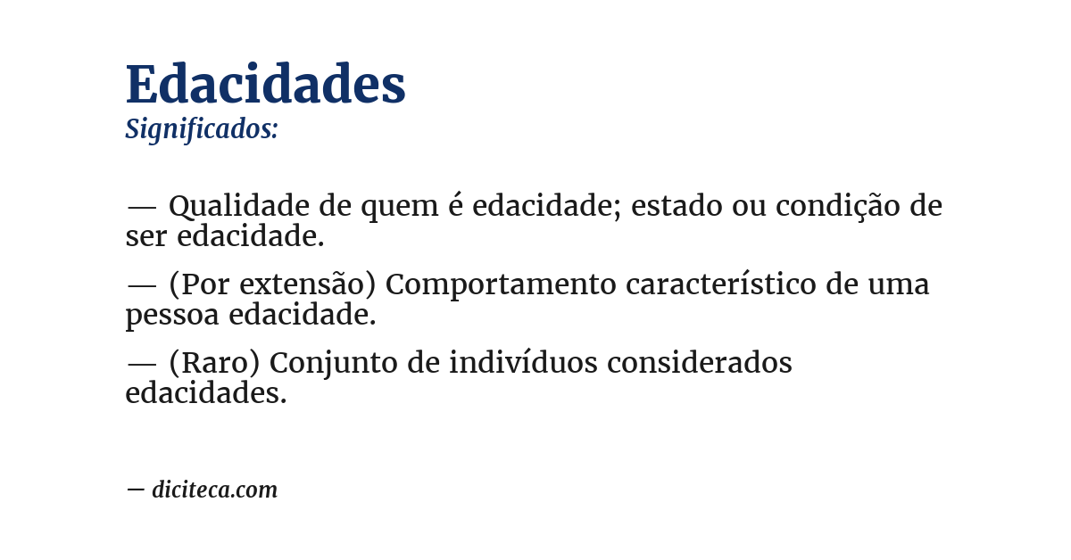 Significado de edacidades